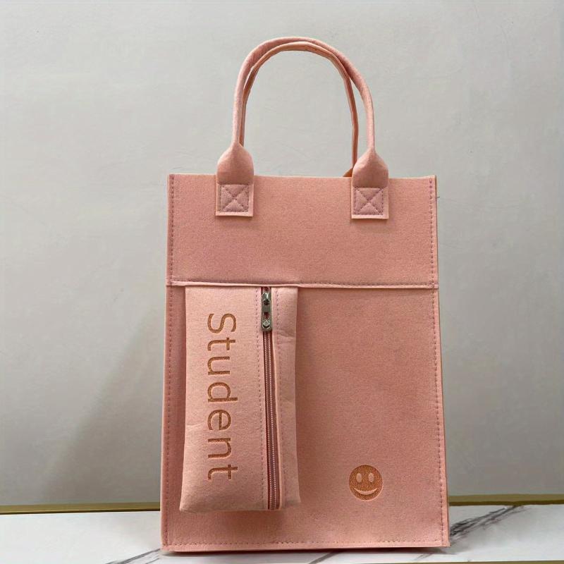 Large Capacity Felt Tote Bag Square Handbag Women's Casual Satchel