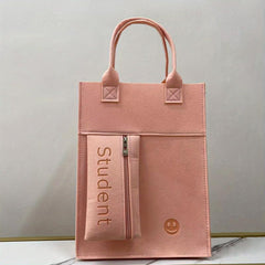 Large Capacity Felt Tote Bag Square Handbag Women's Casual Satchel