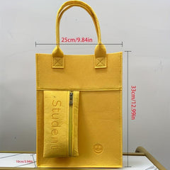 Large Capacity Felt Tote Bag Square Handbag Women's Casual Satchel