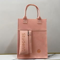 Large Capacity Felt Tote Bag Square Handbag Women's Casual Satchel