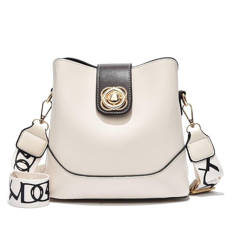 Vintage Faux Leather Bucket Bag Women's Shoulder Hand Bag