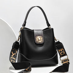 Vintage Faux Leather Bucket Bag Women's Shoulder Hand Bag