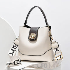 Vintage Faux Leather Bucket Bag Women's Shoulder Hand Bag