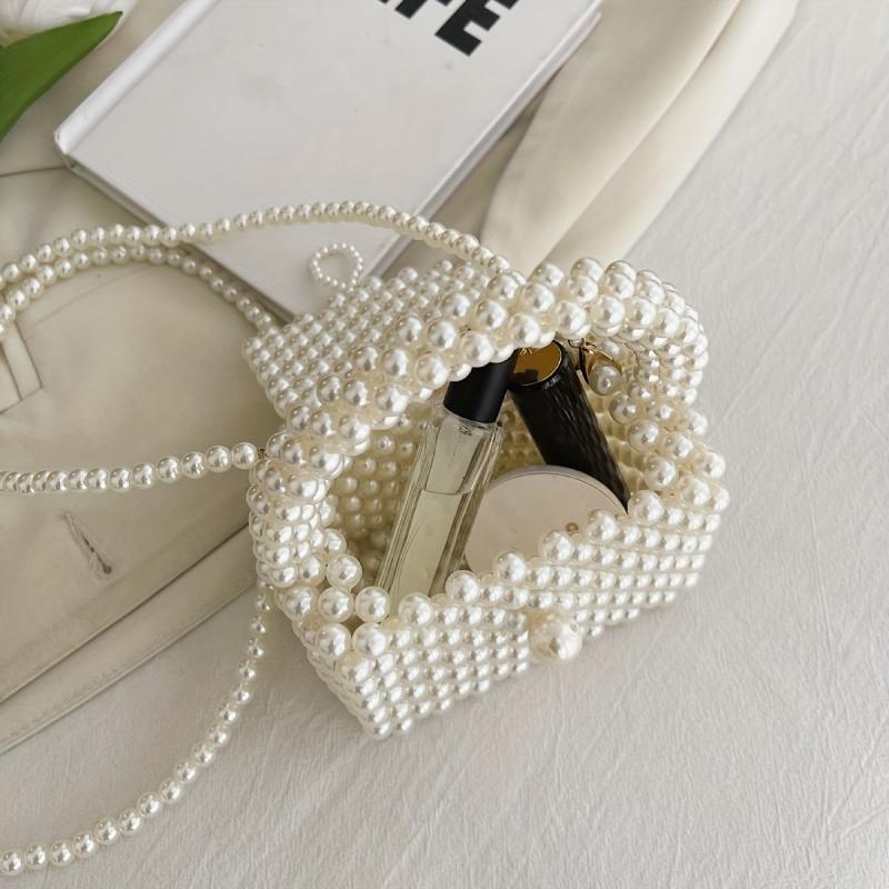 Beaded Pearl Evening Handbags Mini Clutch Bag Wedding Party