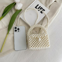 Beaded Pearl Evening Handbags Mini Clutch Bag Wedding Party