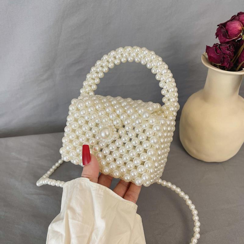 Beaded Pearl Evening Handbags Mini Clutch Bag Wedding Party