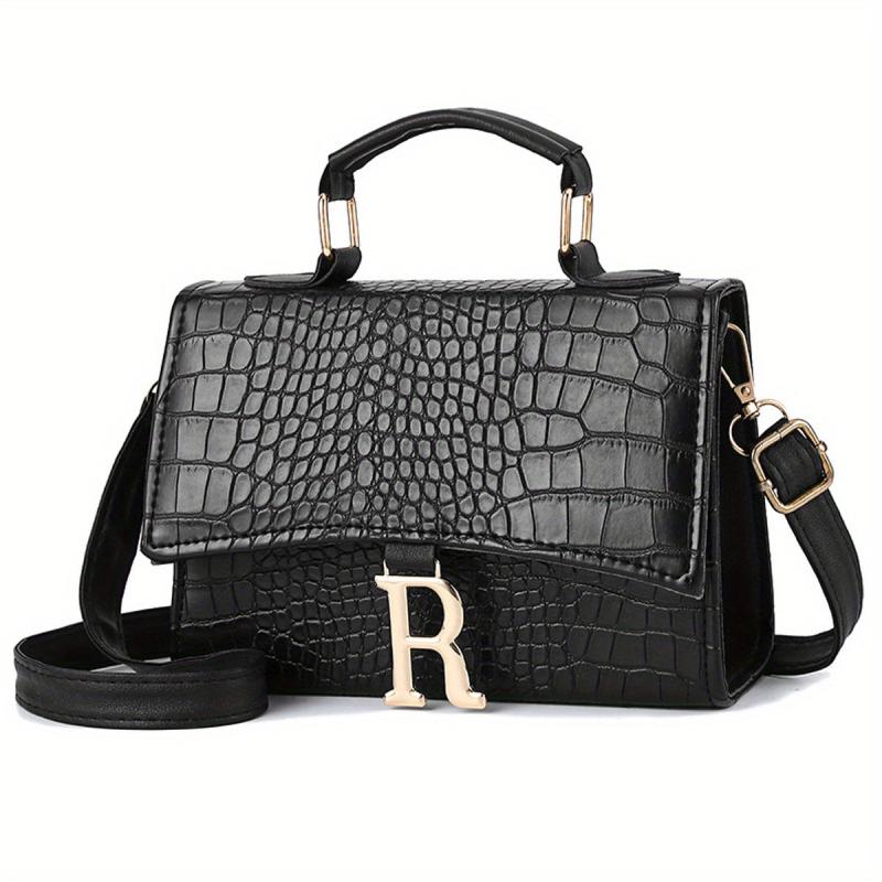 Crocodile Pattern Handbag Stylish Crossbody Bag
