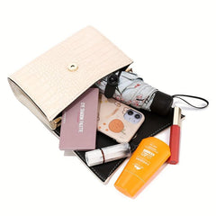 Crocodile Pattern Handbag Stylish Crossbody Bag