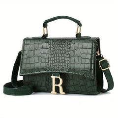 Crocodile Pattern Handbag Stylish Crossbody Bag