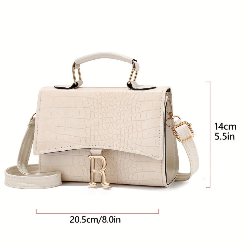 Crocodile Pattern Handbag Stylish Crossbody Bag