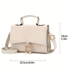 Crocodile Pattern Handbag Stylish Crossbody Bag