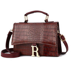 Crocodile Pattern Handbag Stylish Crossbody Bag