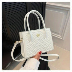 Geometric Embossed Square Satchel Bag