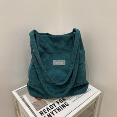 Corduroy Shoulder Bag Large Capacity Tote Bag