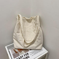 Corduroy Shoulder Bag Large Capacity Tote Bag