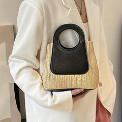 Summer Straw Bag for Women Beach Handbag Bucket Vacation Travel