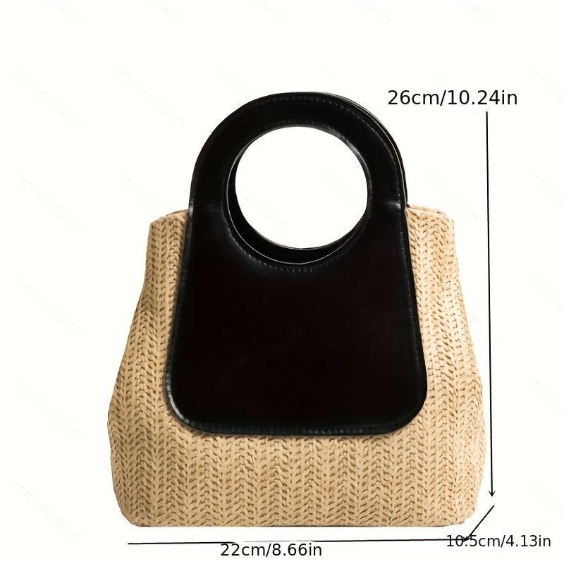Summer Straw Bag for Women Beach Handbag Bucket Vacation Travel