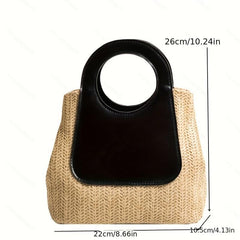 Summer Straw Bag for Women Beach Handbag Bucket Vacation Travel