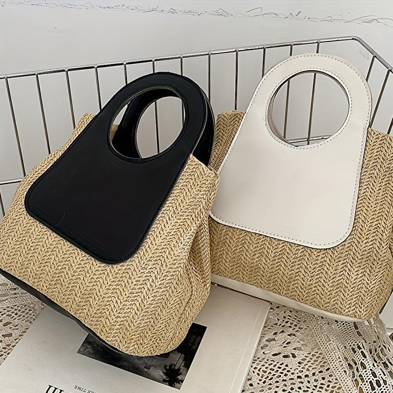 Summer Straw Bag for Women Beach Handbag Bucket Vacation Travel