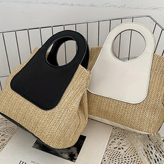 Summer Straw Bag for Women Beach Handbag Bucket Vacation Travel