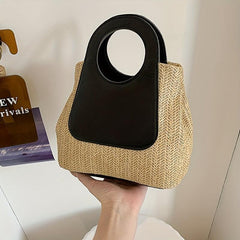 Summer Straw Bag for Women Beach Handbag Bucket Vacation Travel