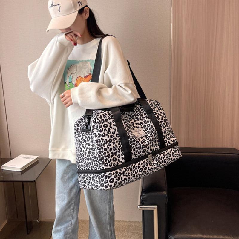 Leopard Print Luggage Bag Large Capacity All Match Duffle Bag