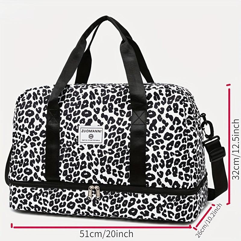 Leopard Print Luggage Bag Large Capacity All Match Duffle Bag