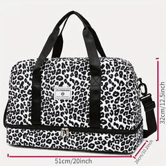 Leopard Print Luggage Bag Large Capacity All Match Duffle Bag