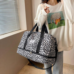 Leopard Print Luggage Bag Large Capacity All Match Duffle Bag