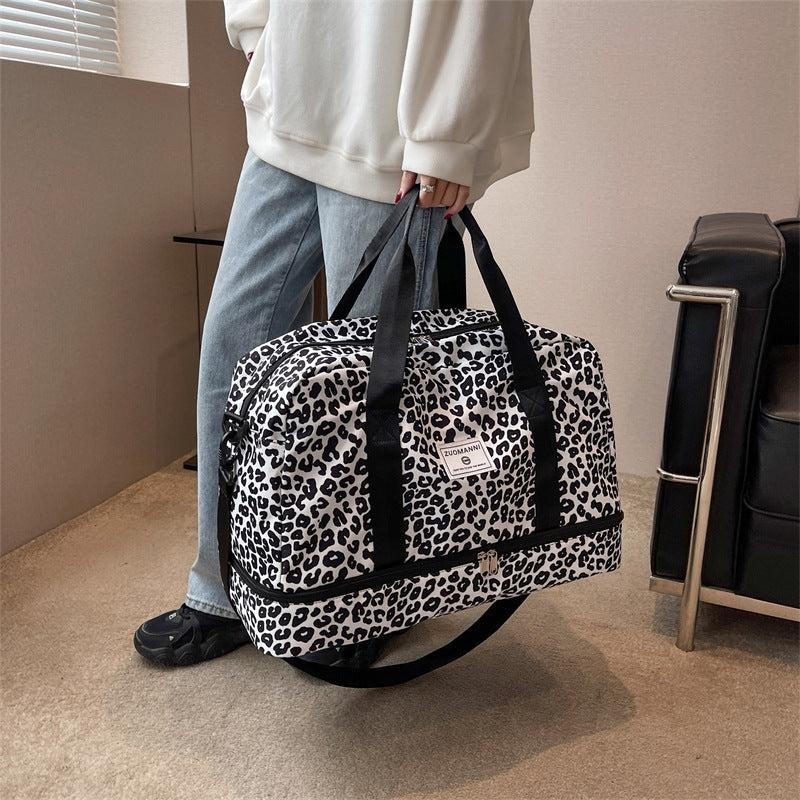 Leopard Print Luggage Bag Large Capacity All Match Duffle Bag