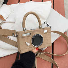 Mini Camera Box Bag Top Handle Purse Small Shoulder Bag For Party