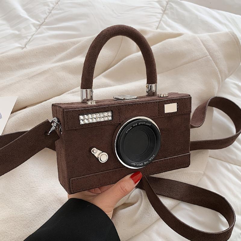 Mini Camera Box Bag Top Handle Purse Small Shoulder Bag For Party