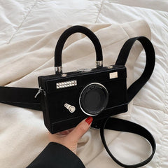 Mini Camera Box Bag Top Handle Purse Small Shoulder Bag For Party