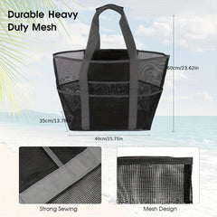 Large Capacity Mesh Beach Bag for Travel & Swimming