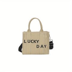 Canvas Tote Bag with Shoulder Strap, Crossbody Bag for School Shopping Office