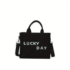 Canvas Tote Bag with Shoulder Strap, Crossbody Bag for School Shopping Office