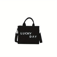 Canvas Tote Bag with Shoulder Strap, Crossbody Bag for School Shopping Office