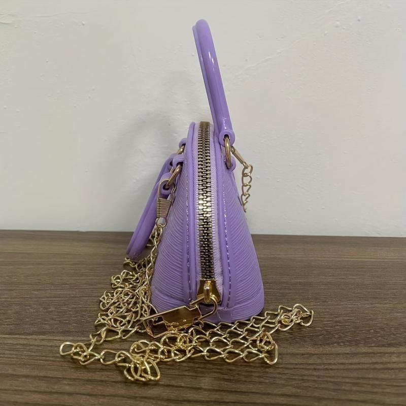 Solid Shell Bag Zipper Chain Bag Women's Satchel