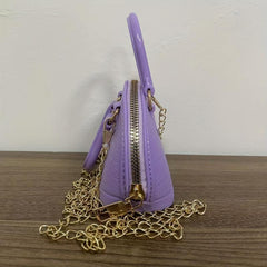 Solid Shell Bag Zipper Chain Bag Women's Satchel