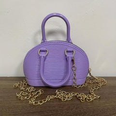 Solid Shell Bag Zipper Chain Bag Women's Satchel