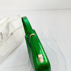 Metallic Crocodile Embossed Underarm Bag