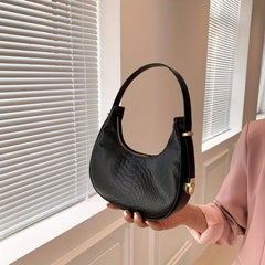 Metallic Crocodile Embossed Underarm Bag