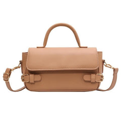 Vintage Style Flap Purse Faux Leather Handbag Solid Crossbody Bag