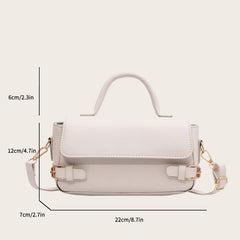 Vintage Style Flap Purse Faux Leather Handbag Solid Crossbody Bag