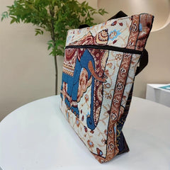 Boho Elephant Jacquard Tote Bag Large Capacity Handbag Women's Shoulder Bag
