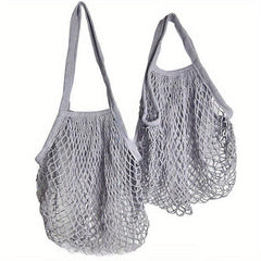 2PCS Net String Shopping Bag Reusable Mesh Tote Storage Pouch Portable