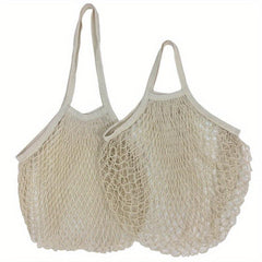 2PCS Net String Shopping Bag Reusable Mesh Tote Storage Pouch Portable