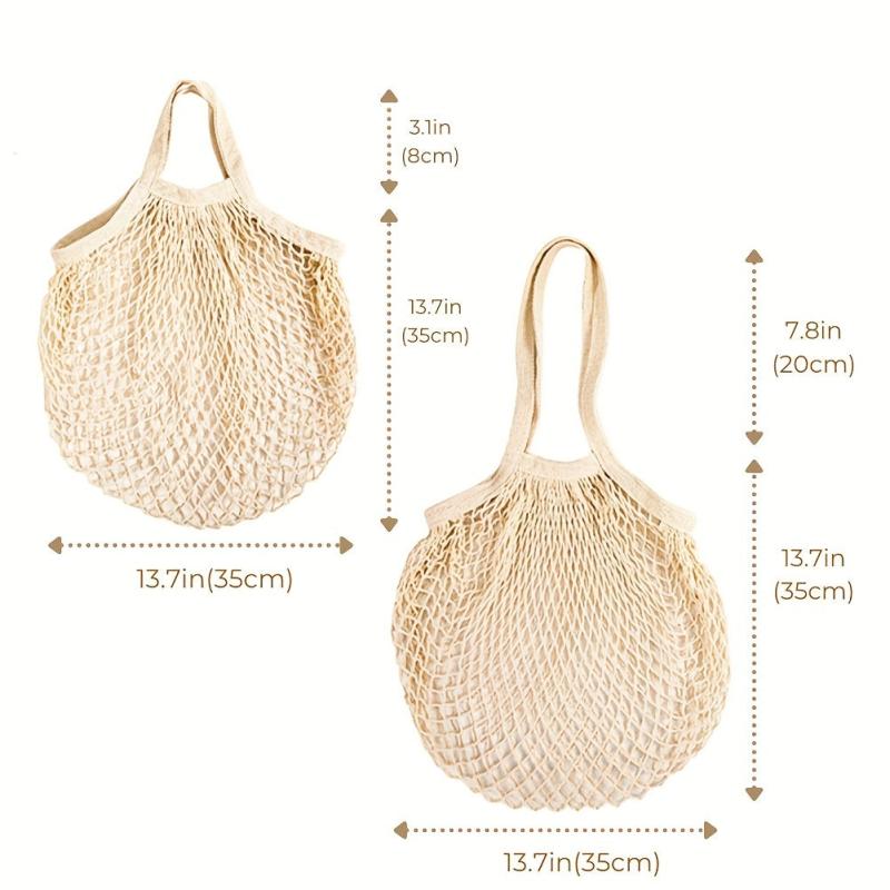 2PCS Net String Shopping Bag Reusable Mesh Tote Storage Pouch Portable