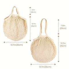 2PCS Net String Shopping Bag Reusable Mesh Tote Storage Pouch Portable