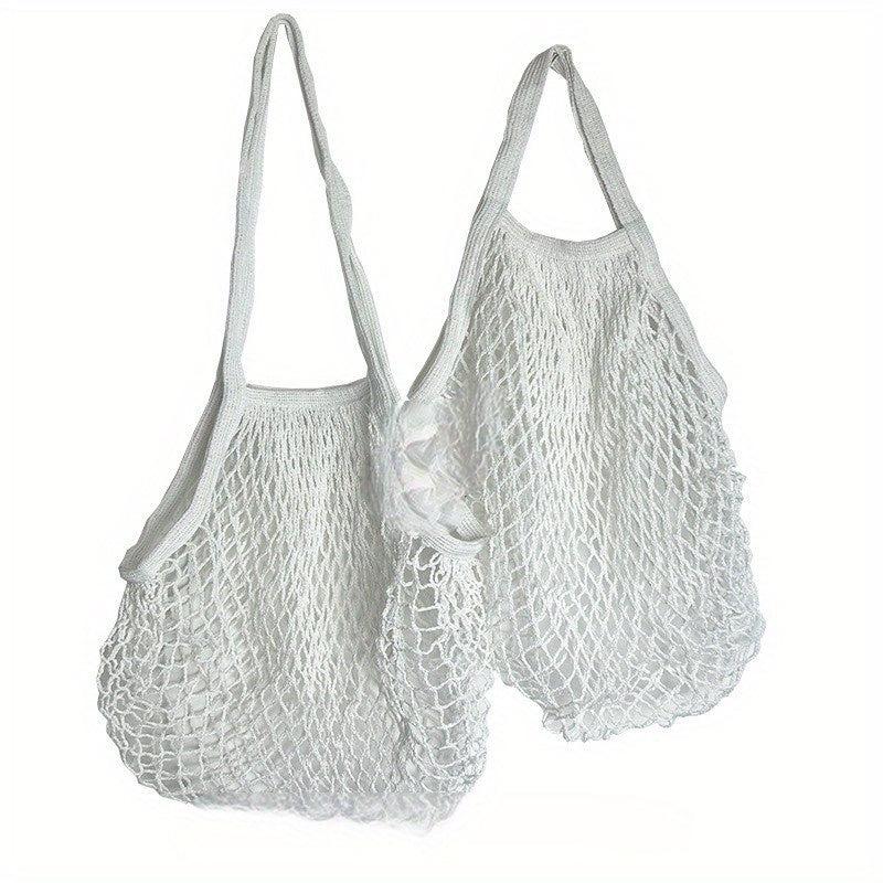 2PCS Net String Shopping Bag Reusable Mesh Tote Storage Pouch Portable